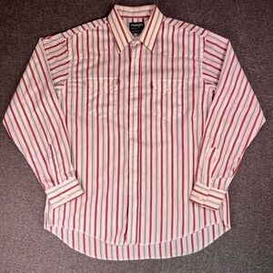 Vintage Wrangler Cowboy Cut Striped Western Rodeo Shirt Mens 17-1/2x36 USA‎ Made